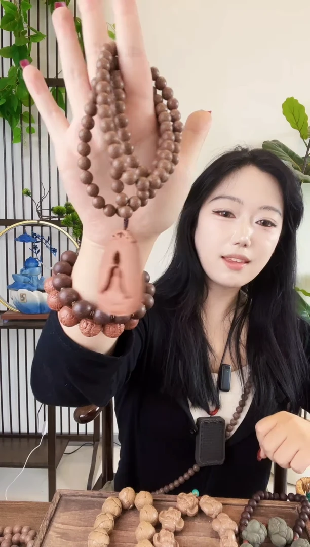 泥塑灵虚香108籽脖挂