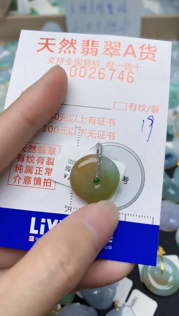 【闪购商品】翡翠颈饰18K金镶嵌19天然翡翠A货  
