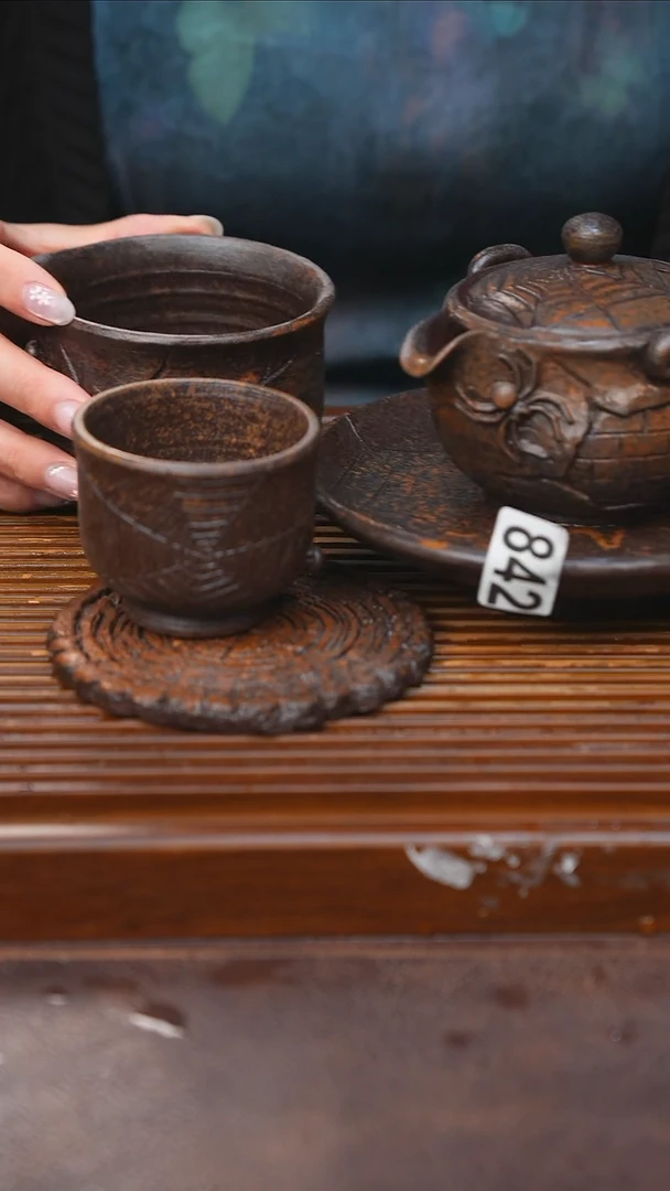 万古烧粗陶手工茶具