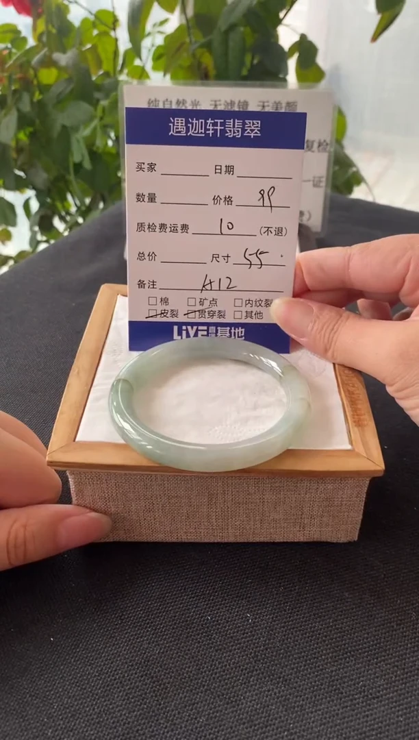 未镶嵌手镯翡翠55圈口 A12编码
