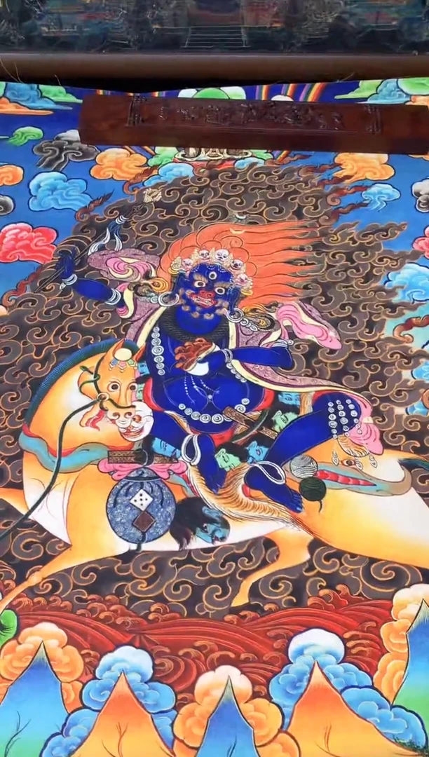 卷轴画16019蓝财神