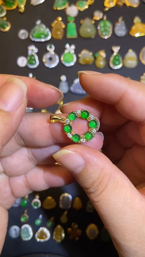 吊坠(不含链)银S925镶嵌翡翠1