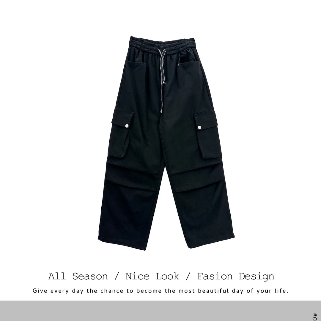 322  复古美式工装裤女2025新款高腰显瘦宽松休闲阔腿裤#6620