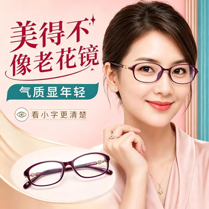 【视频同款】超轻老花镜中老年高端气质时尚防蓝光老花镜