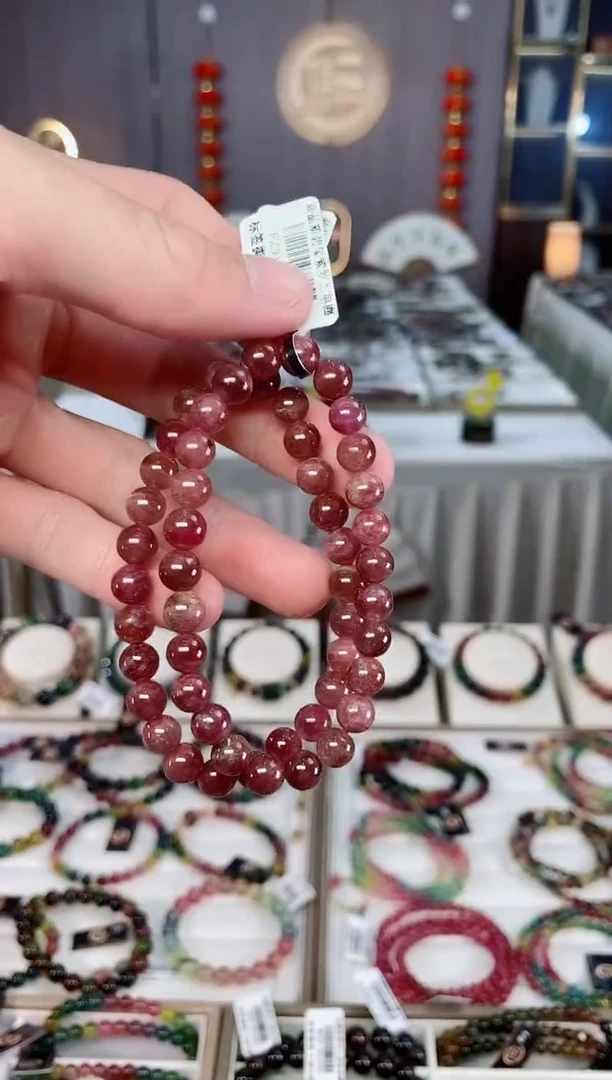 未镶嵌老矿碧玺单圈手串7mm+碧玺xion多样性发货一条