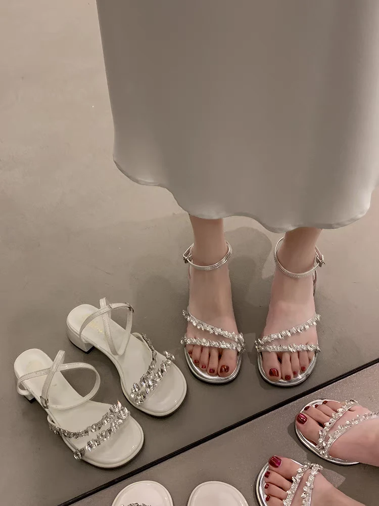 凉鞋女款2025新款夏季网红绝美气质百搭配裙子仙女风高跟鞋