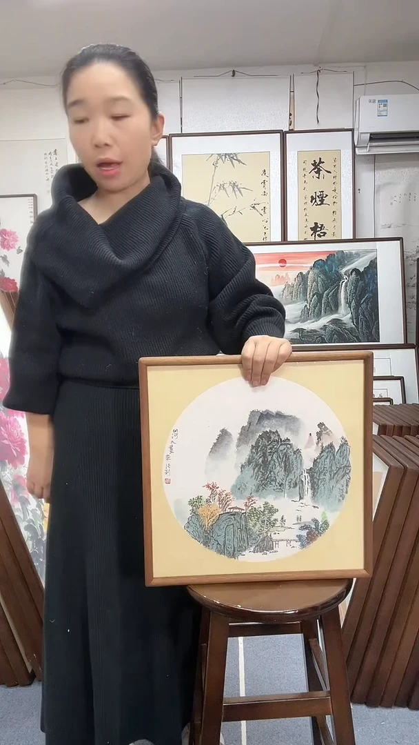 国画尺寸40*40实木画框京东包邮手绘