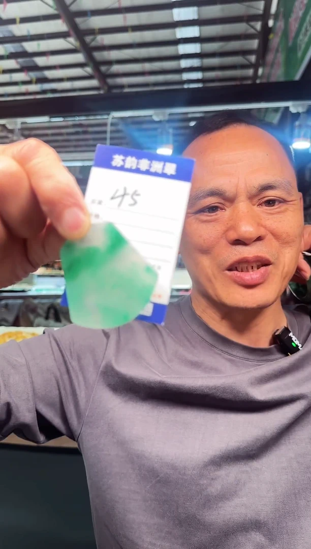 吊坠(赠链)未镶嵌石英质玉（非洲翠）无事牌一个