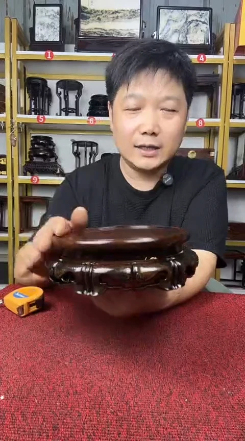木非洲黑檀圆底座15CM
