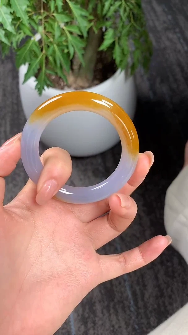 未镶嵌手镯翡翠睡*黄翡圆条52