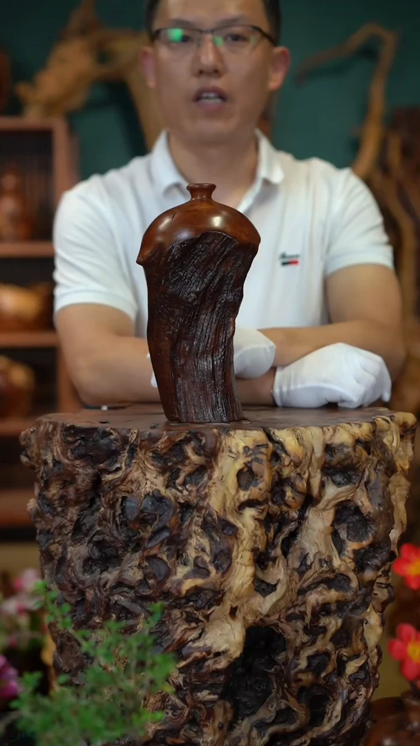 枣木雷击枣木小口瓶