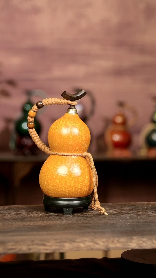 473号中药煮色  500ml左右 大漆葫芦水壶/酒壶 一物一拍