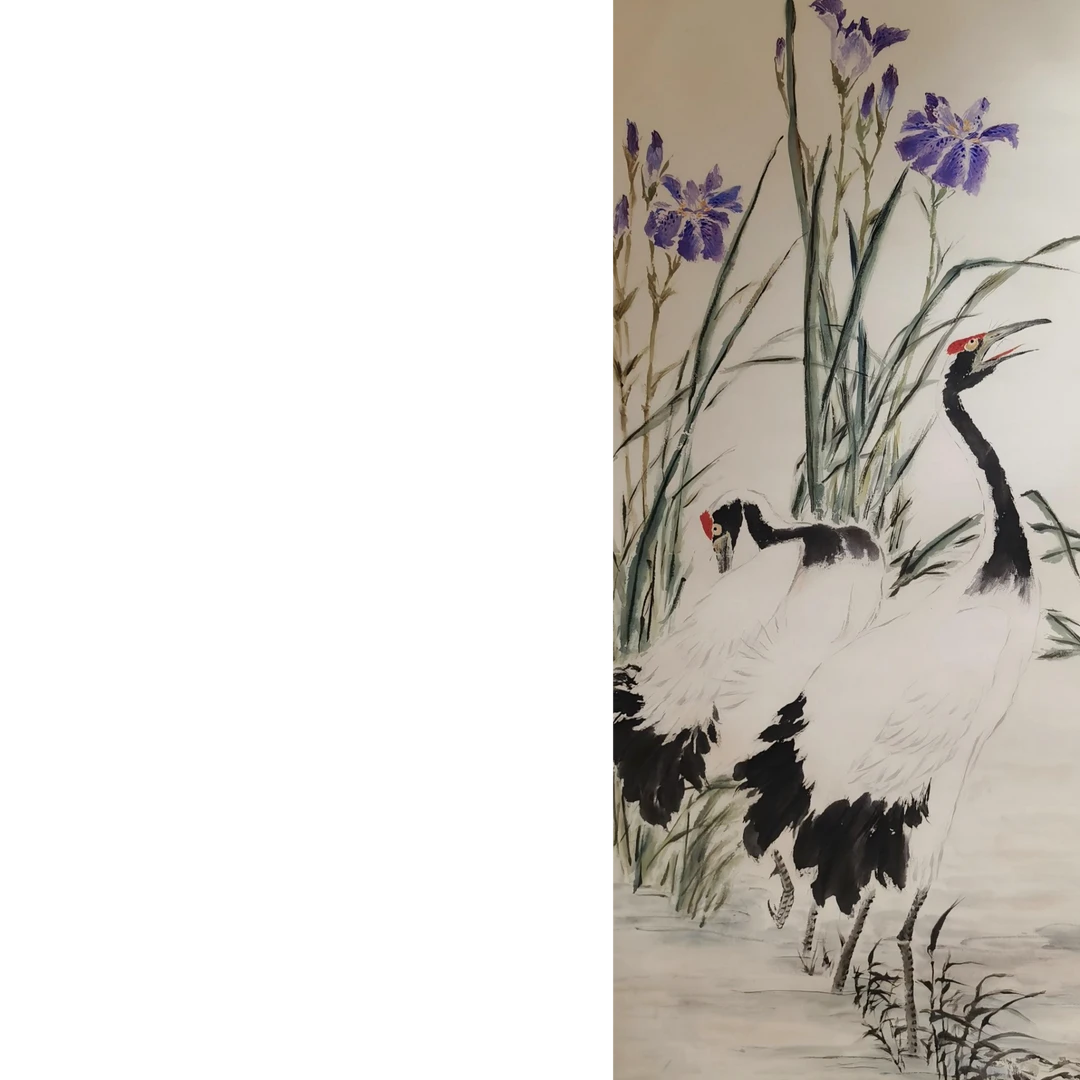 【辽拍】V250709-2-477《鹤》（8.5平尺) 纸本镜片  ws1223
