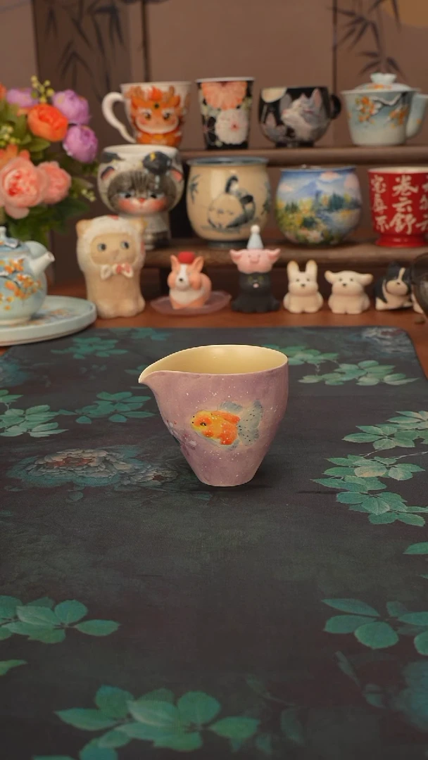紫麟系列  小金鱼公道杯