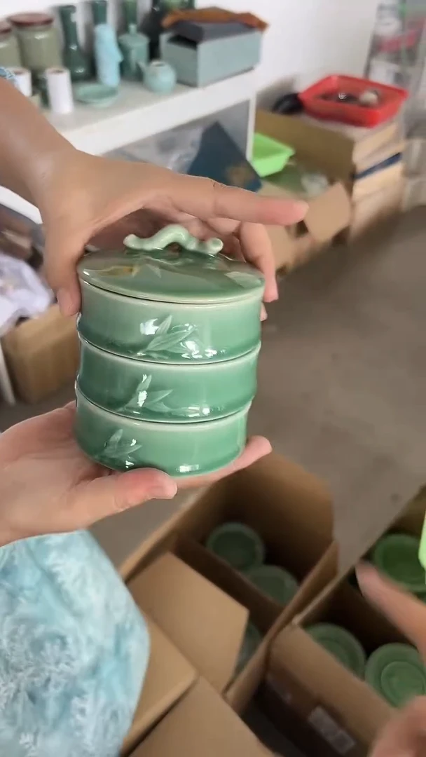 龙泉云间青瓷小米茶器