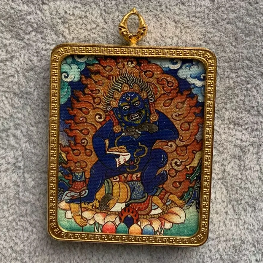 手绘 唐卡 黑老爷 黑 老 师 藏式