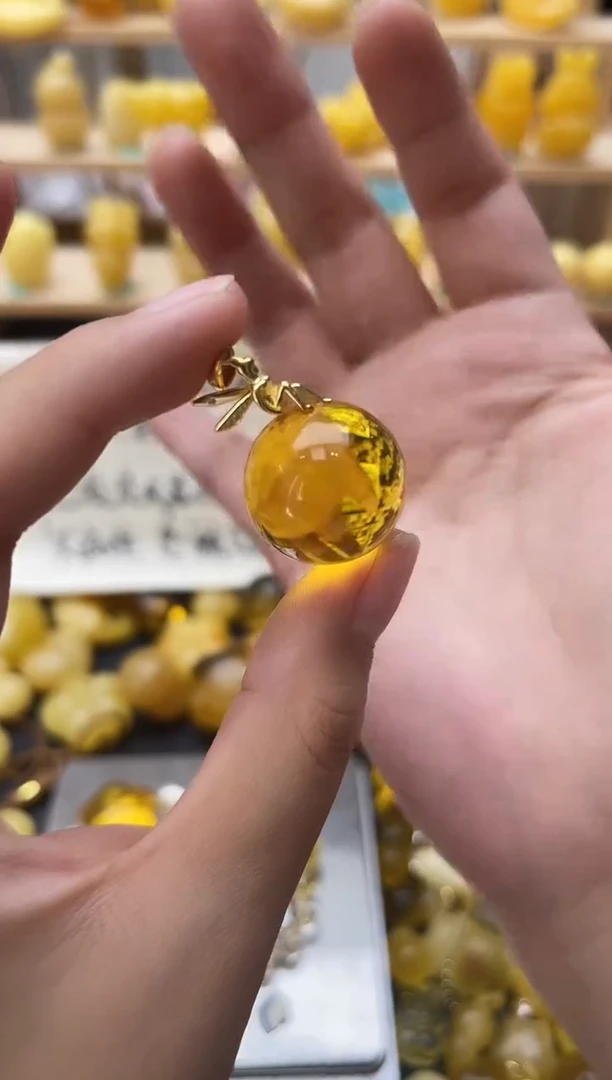 琥珀银S925镶嵌珠宝奇石123琥珀蜜蜡微瑕