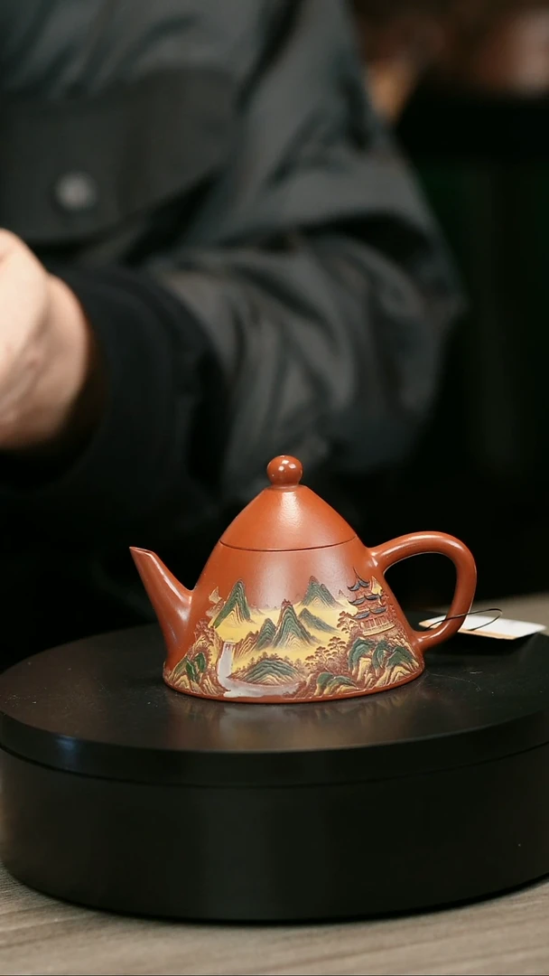 茶壶紫砂?****gH2216赵翠红彩绘翁帽