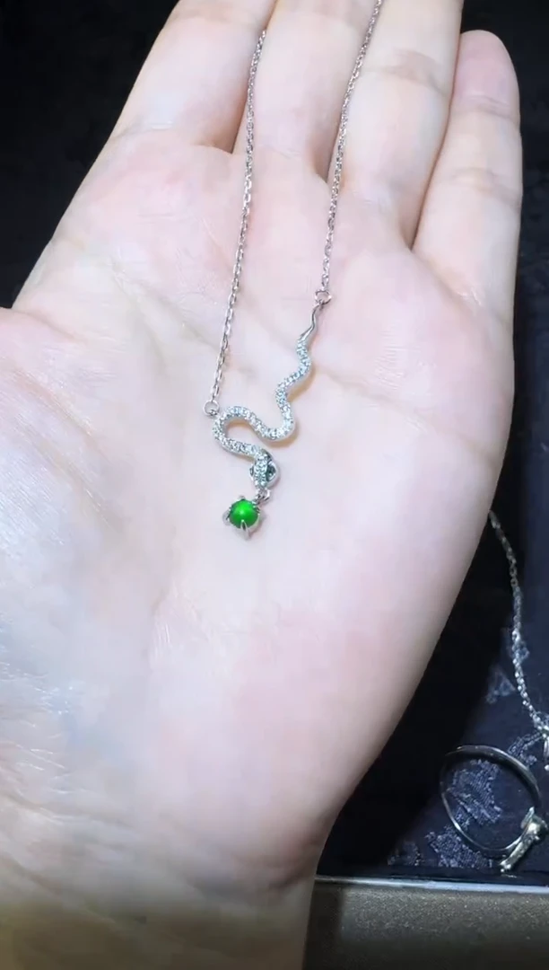 【闪购商品】翡翠项链银S925镶嵌项链