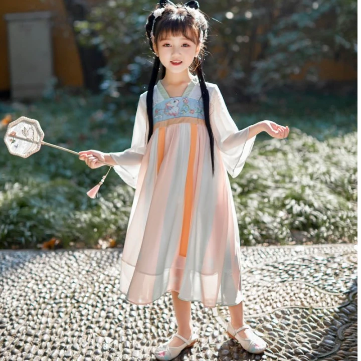 汪小荷品牌清货女童中国风11b阑梦俏裙子（连衣裙）XD22201