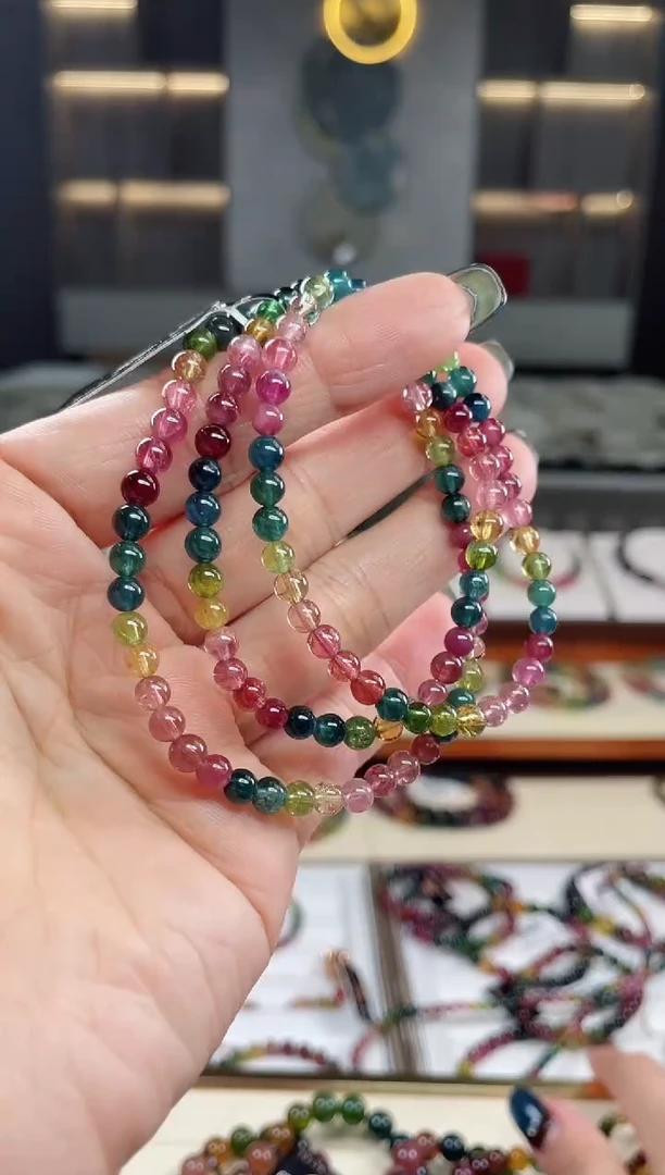 未镶嵌三圈手串碧玺（多样性发一条）T