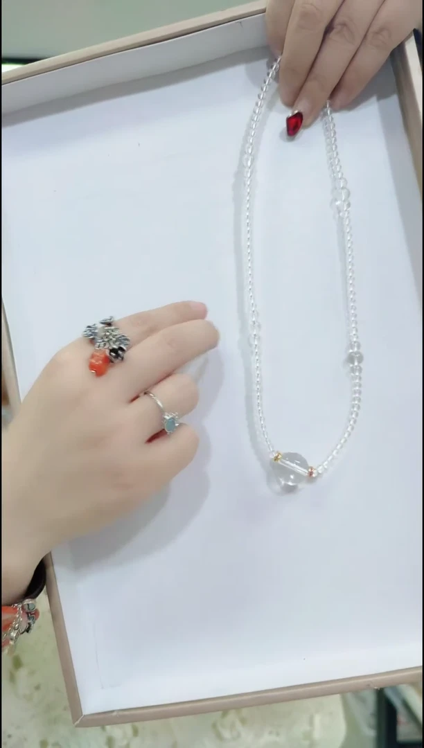 玛瑙/玉髓合金颈饰2055白水颈链大单珠