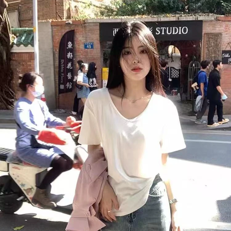 恰到好处的慵懒随意感~白月光慵懒短袖T