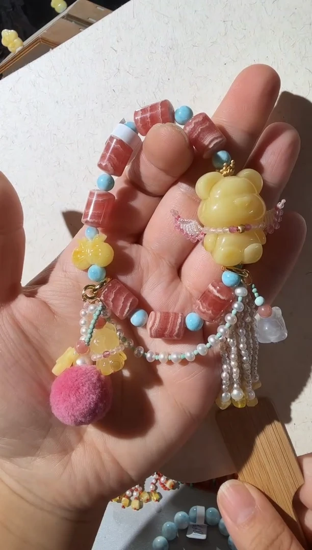 手链蜜蜡未镶嵌蜜蜡小熊手链