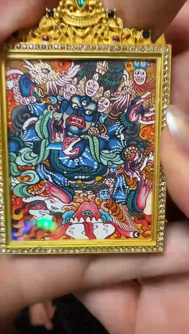 吊坠六臂大黑天---热贡纯手绘
