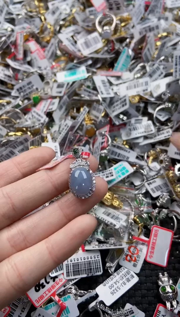 翡翠戒指银S925镶嵌666----1