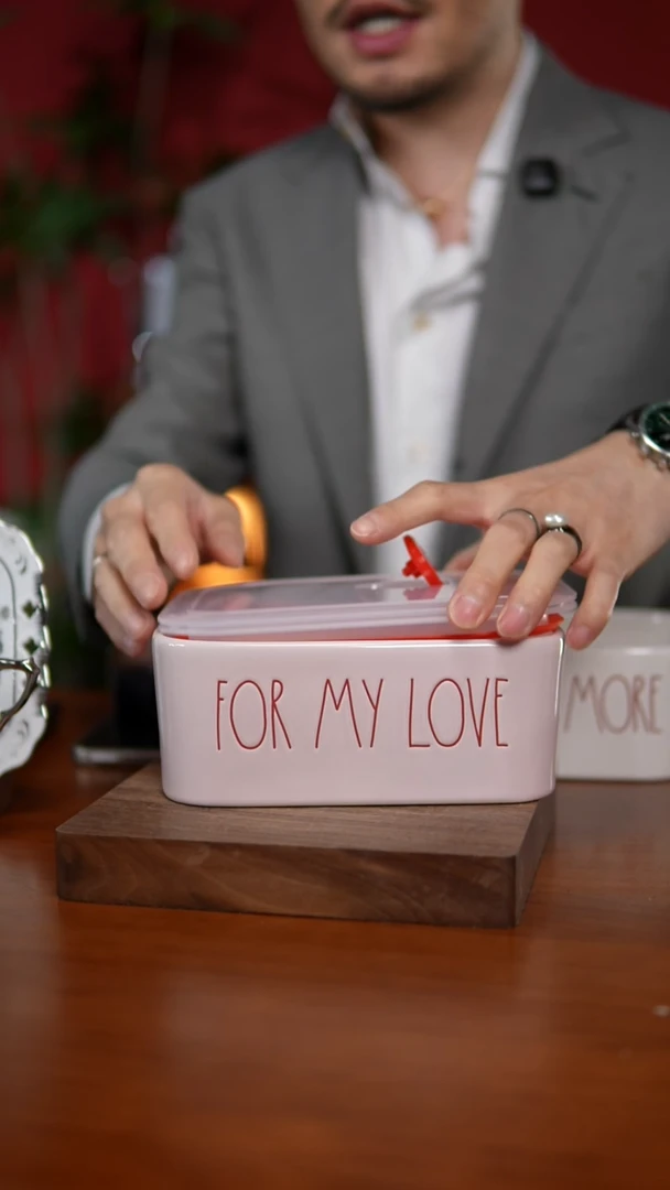 陶瓷RD家粉色保鲜盒