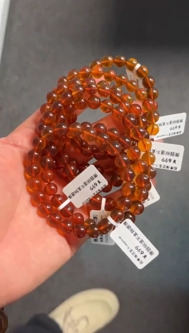 琥珀未镶嵌珠宝奇石/无优化/多样性发一件/紫罗兰/净8mm