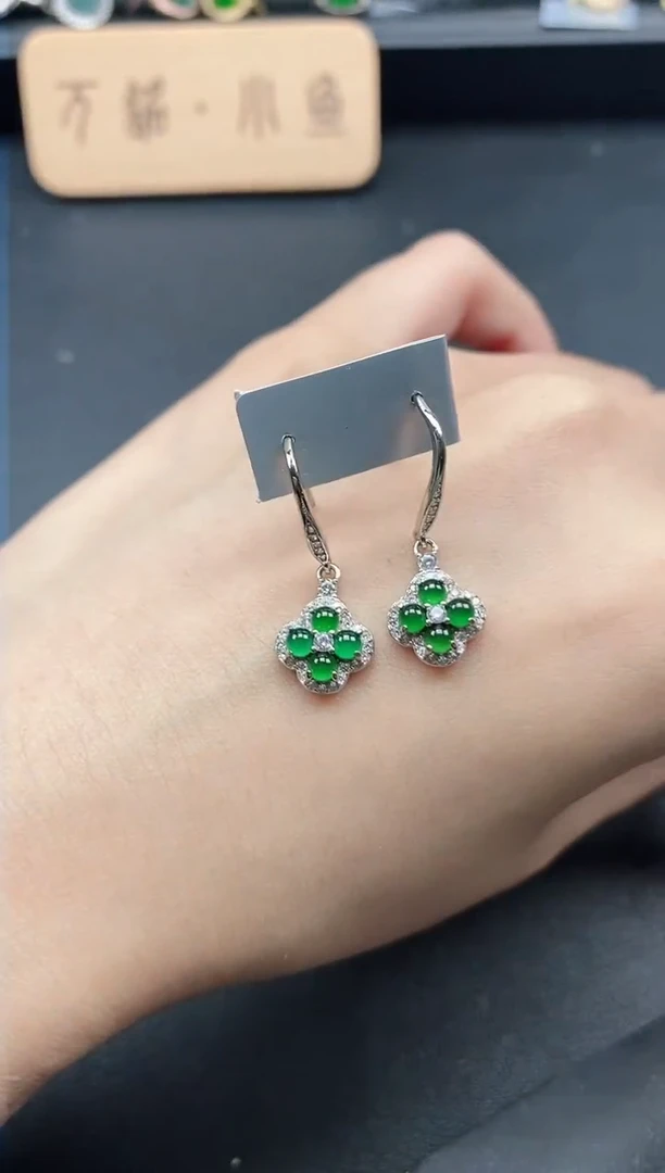 翡翠戒指银S925镶嵌5115-12