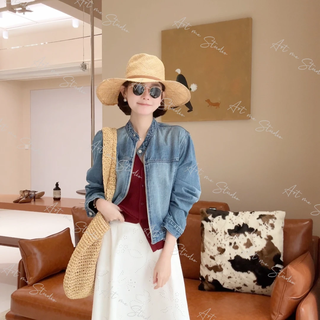 Artme瓜瓜呀【腔调牛仔复古拉链水洗蓝牛仔外套】w24263