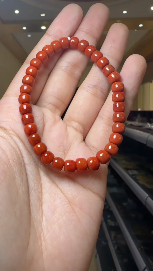 【闪购商品】南红玛瑙手串未镶嵌约6-6.5mm南红老型珠单圈