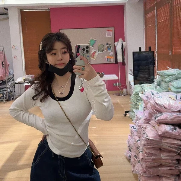 M家【黑白配】德容暖洋洋打底T恤女