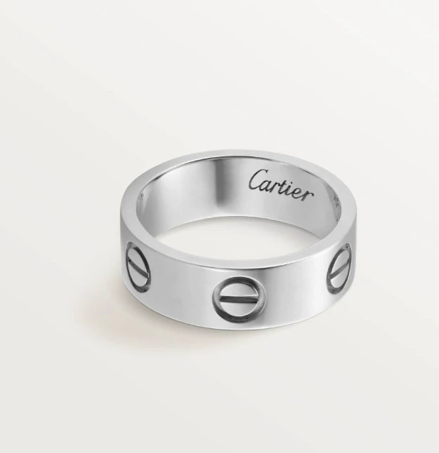 99新 Cartier/卡地亚 18K白金love宽版无钻+love白金单钻