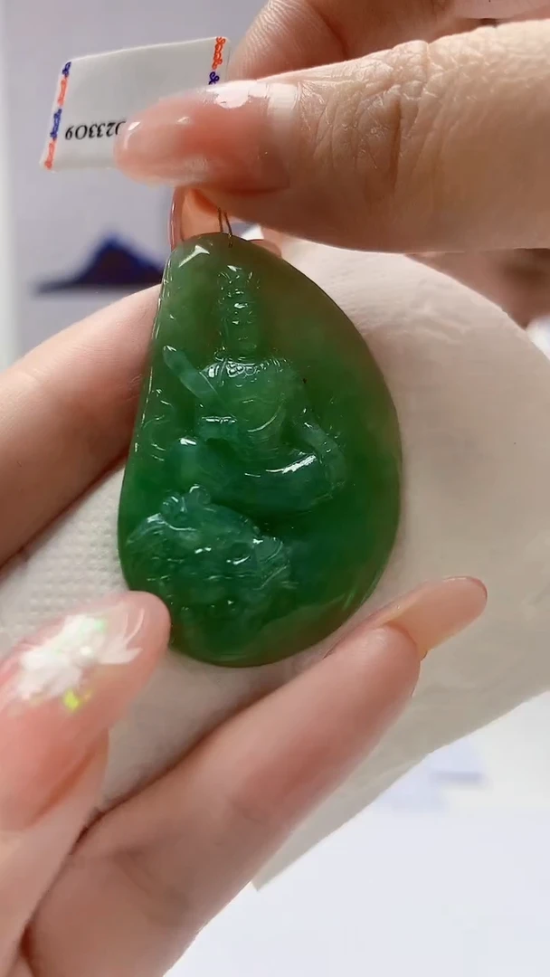 【闪购商品】定制翡翠未镶嵌4868DD-毛货挂件57