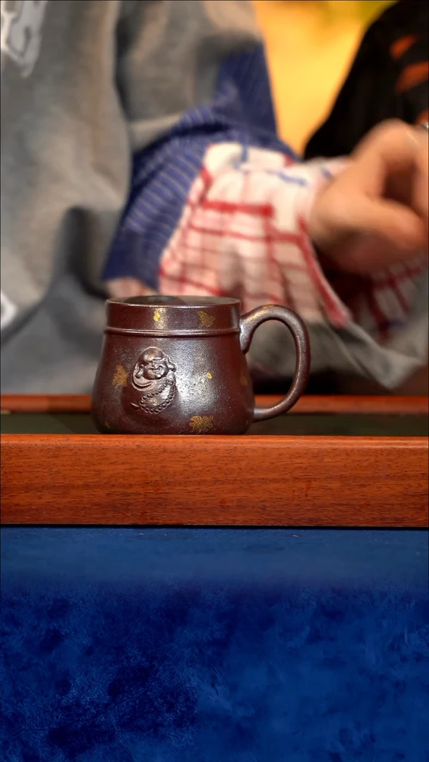 紫砂 宜兴紫砂 GFY   小叶紫檀佛杯 小