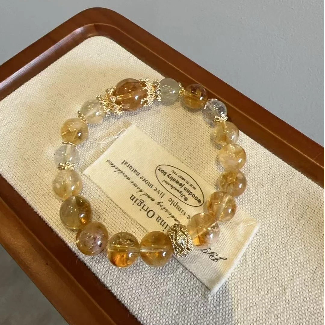 【喜饰原创 秋水】9mm黄塔晶手串 449 颜色微差多样性发一