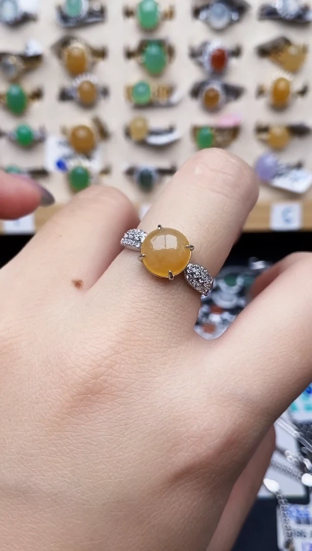 银S925镶嵌戒指翡翠800