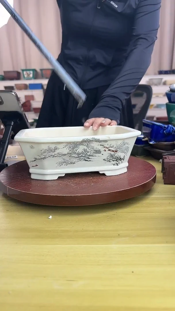 紫砂花盆浅草紫砂花盆微瑕
