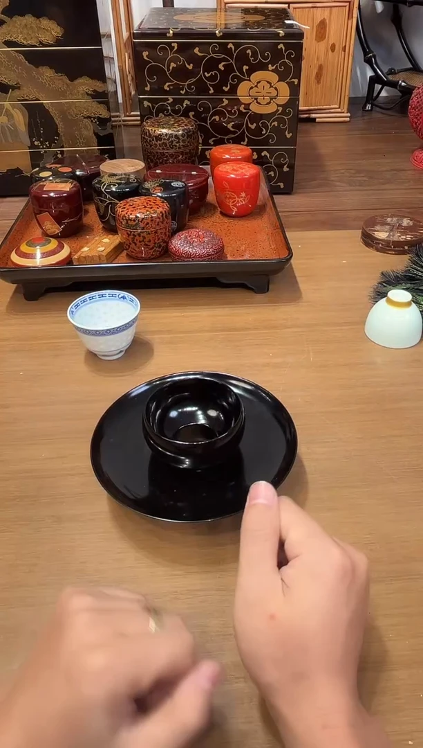 天目盏台  大漆漆器大漆漆器