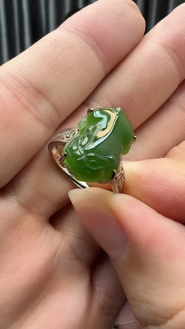 银S925镶嵌戒指和田玉和田玉戒指