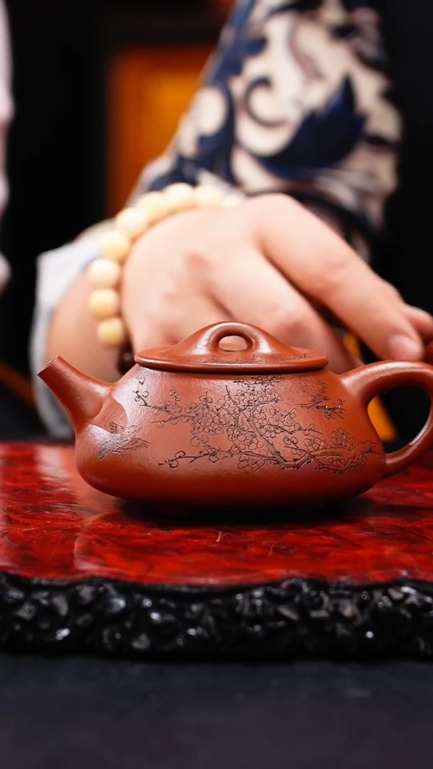 【闪购商品】紫砂茶壶22 景舟石瓢刻喜鹊！,HH,孟臣朱泥