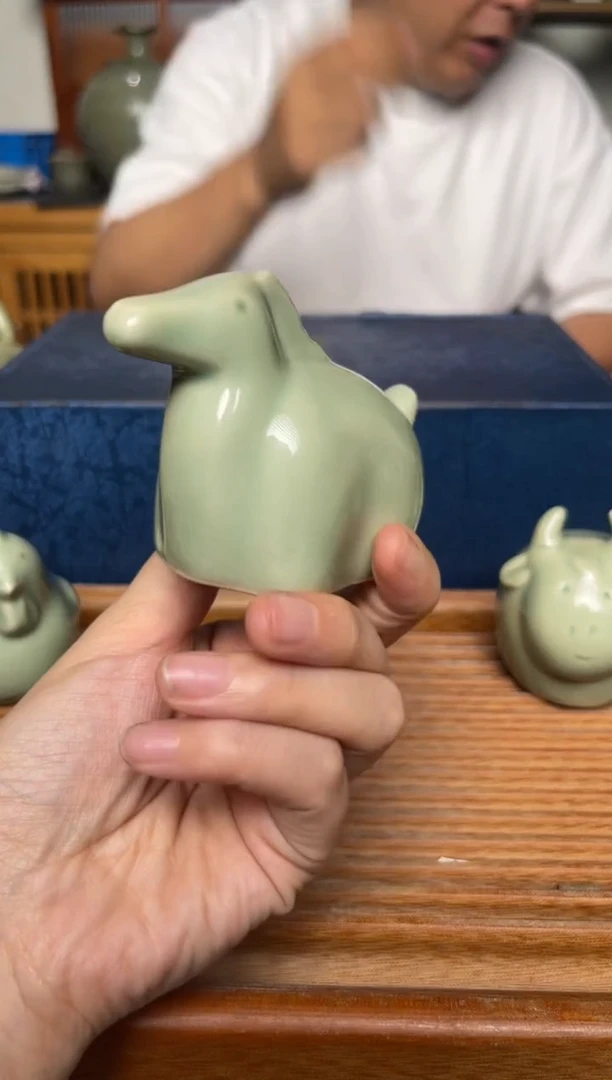 其他耀州窑青瓷茶宠 马