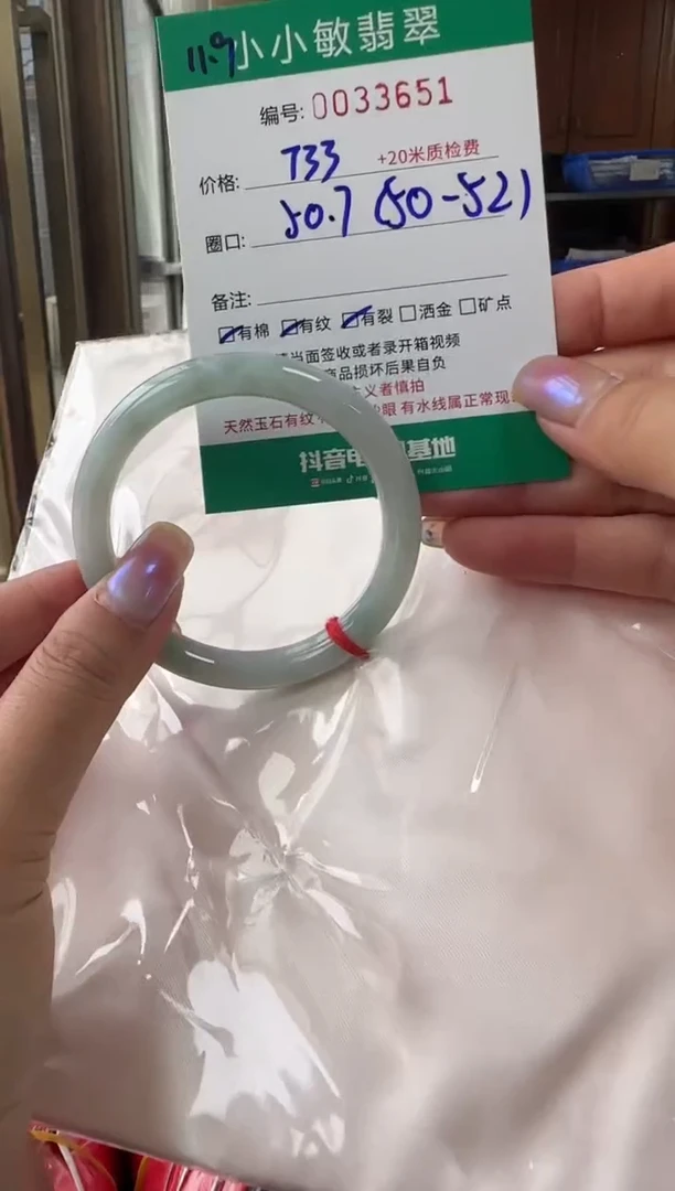 未镶嵌手镯翡翠A货手镯/微瑕