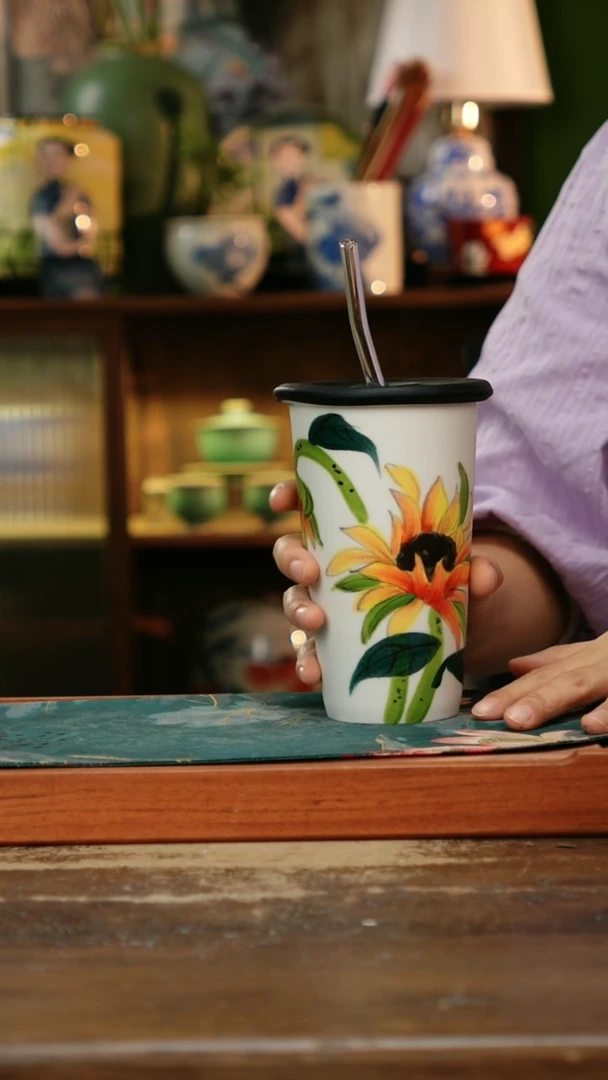 瓷片景德镇纯手工釉下彩精品茶具水杯