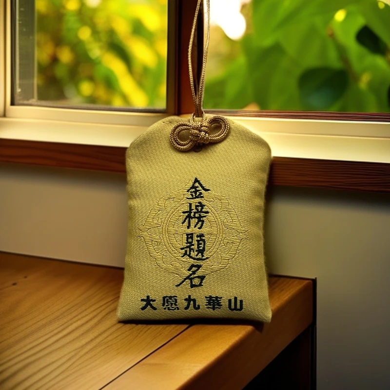 九华山锦囊福袋金榜题名孝亲尊师双面刺绣布袋挂件