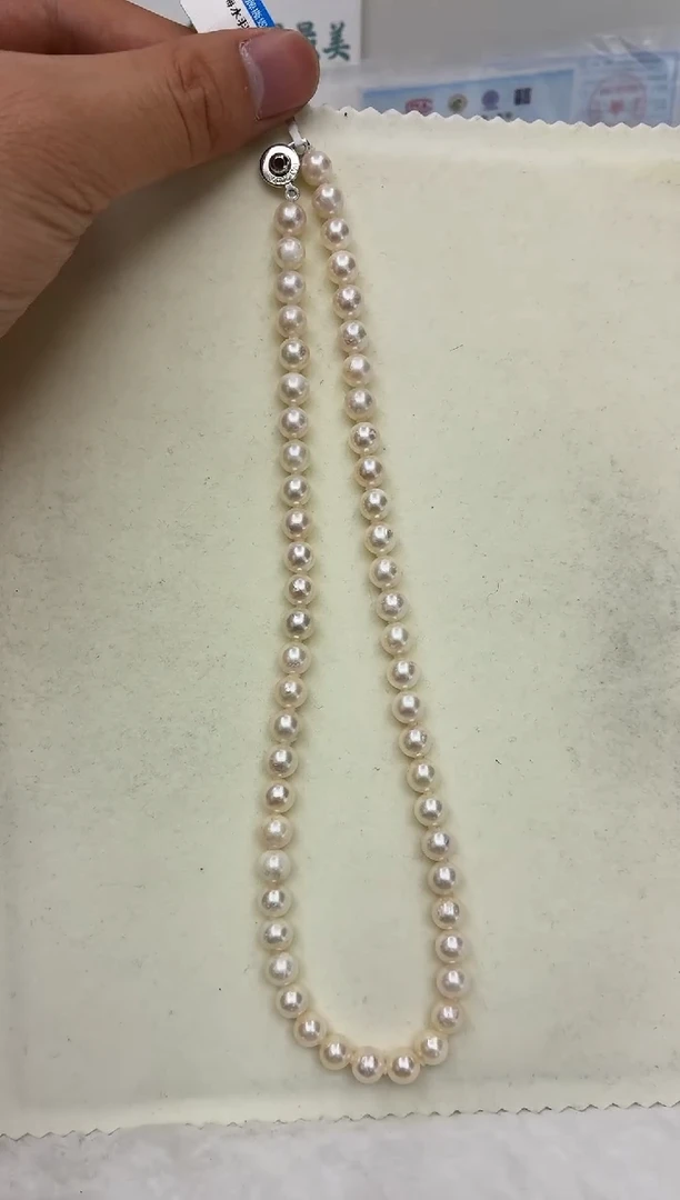 未镶嵌DA海水珍珠羽皇金串链7-8 t881